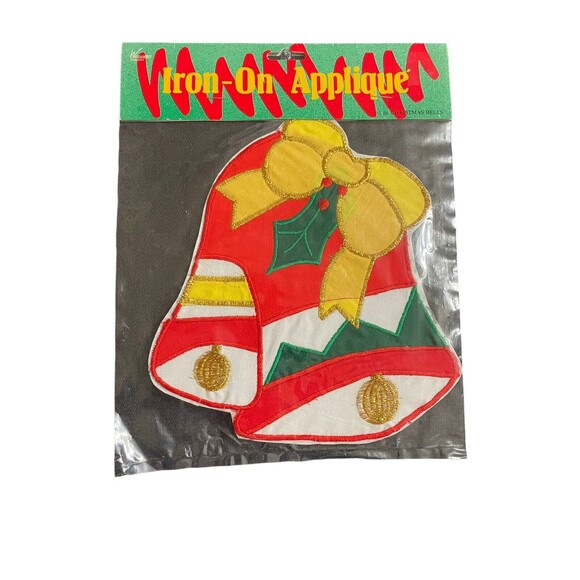 Vintage Christmas IRON-ON APPLIQUE Lot x6 Horses Candle Bells UGLY SWEATER DIY - Picture 2 of 9